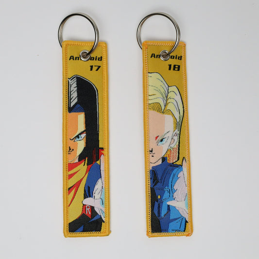 Android 17 18 Dragon Ball Z Embroidered Keychain