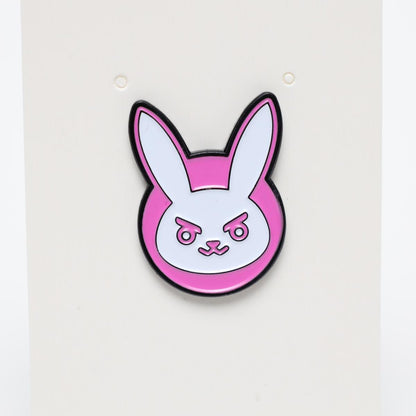 Angry Cartoon Rabbit Face Enamel Pin