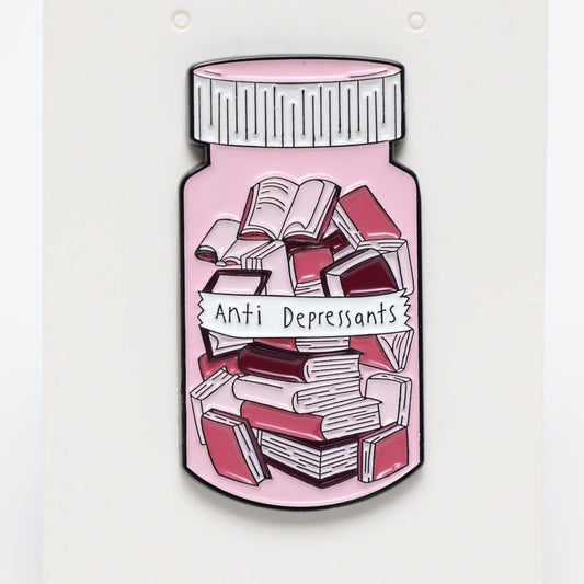 Anti-Depressants Book Pills Enamel Pin