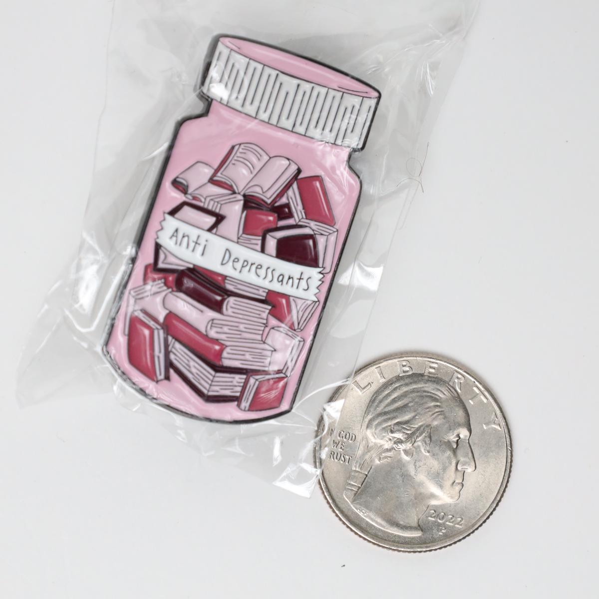 Anti-Depressants Book Pills Enamel Pin
