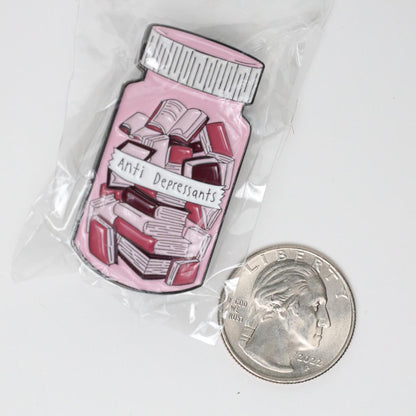 Anti-Depressants Book Pills Enamel Pin
