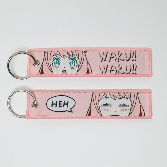 Anya Waku Waku Spy x Family Embroidered Keychain