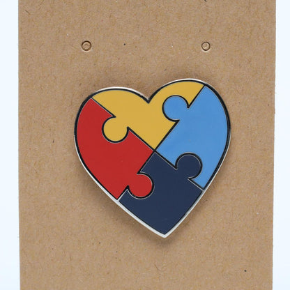 Autism Awareness Puzzle Heart Enamel Pin