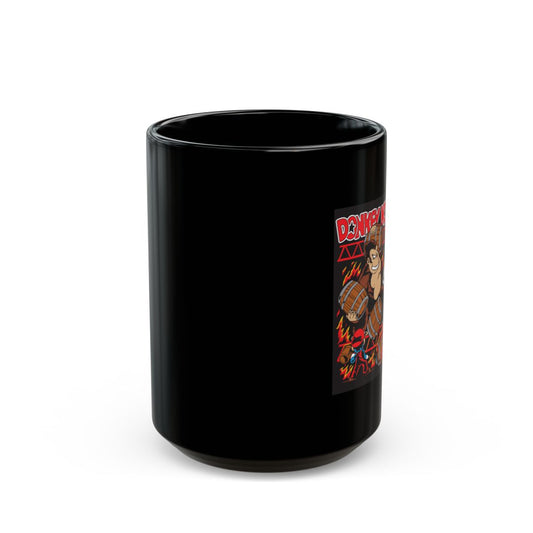 Barrel Throwing Ape Mug — Classic Arcade Scene Coffee Mug