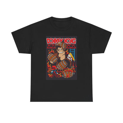 Barrel Throwing Ape T-Shirt — Classic Arcade Scene Tee