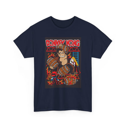 Barrel Throwing Ape T-Shirt — Classic Arcade Scene Tee