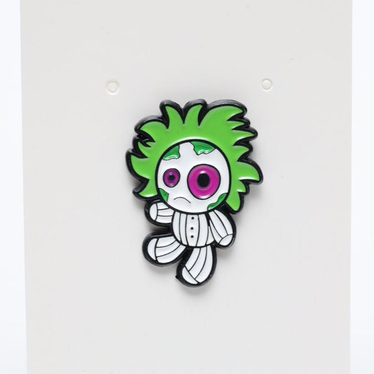 Beetlejuice Doll Halloween Enamel Label Pin