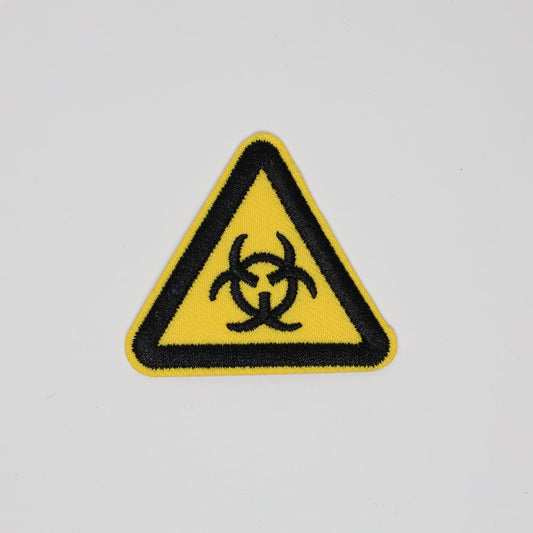 Biological Hazard Triangle Symbol Embroidered Iron On Patch