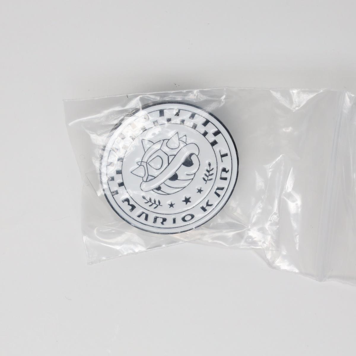 Black & White Mario Kart Spiny Shell Enamel Pin