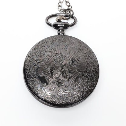 Black Steampunk Cosplay Pocket Watch with Chain