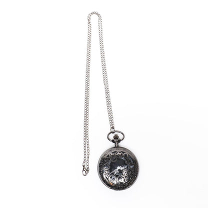 Black Steampunk Cosplay Pocket Watch with Chain