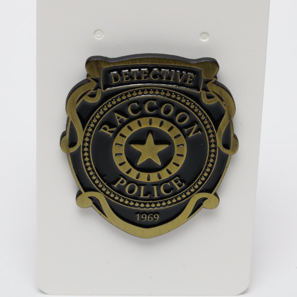 Bronze Raccoon Police Detective Resident Evil Badge Enamel Pin