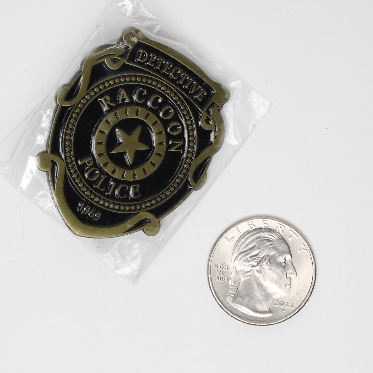 Bronze Raccoon Police Detective Resident Evil Badge Enamel Pin