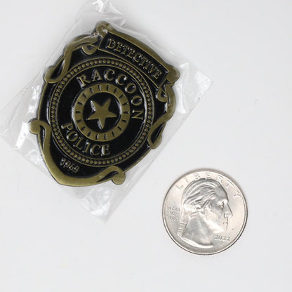 Bronze Raccoon Police Detective Resident Evil Badge Enamel Pin