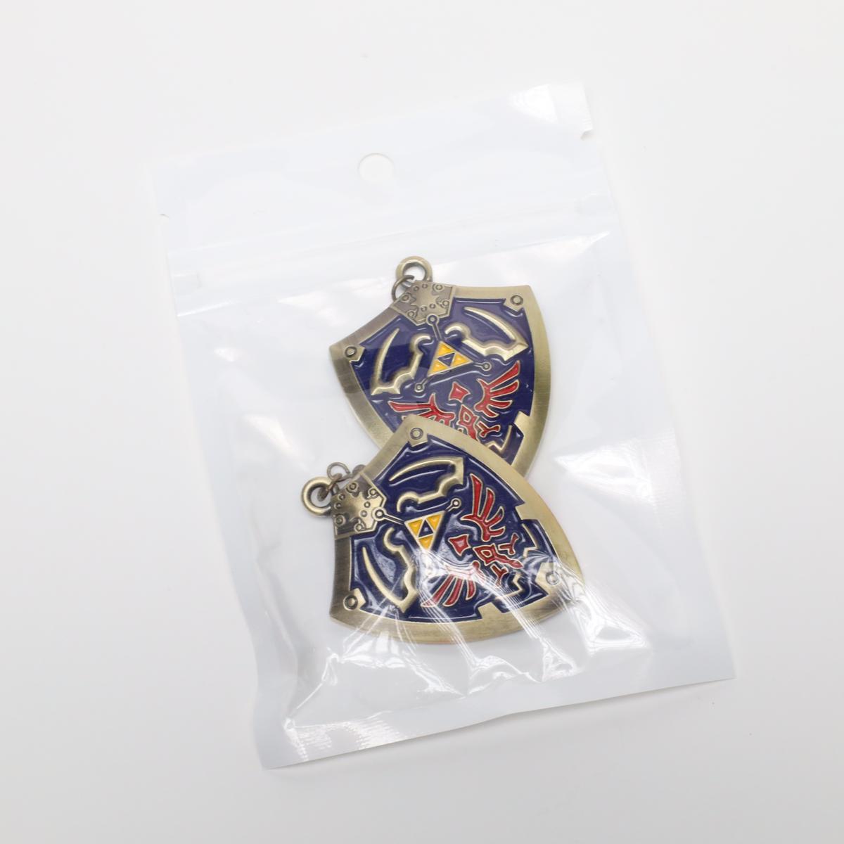 Bronze Zelda Hylian Shield Metal Drop Earrings (Variant)