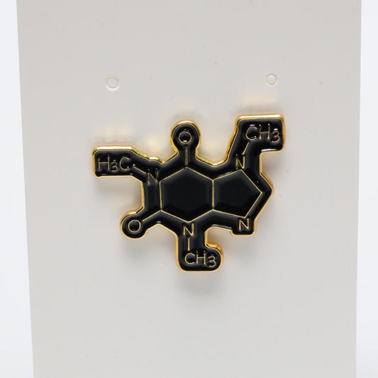 Caffine Chemical Formula Enamel Label Pin