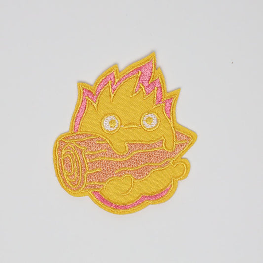 Calcifer with Log Ghibli Howl’s Moving Castle Embroidered Iron On Patch