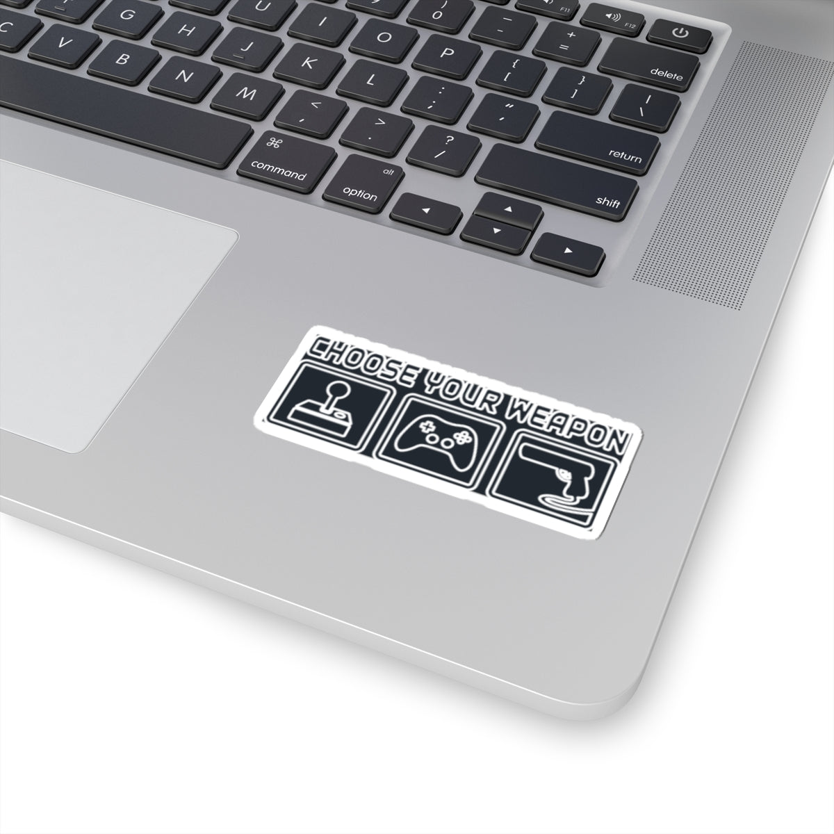 Choose Your Weapon Trio Sticker — Retro Arcade Gamer Vinyl Sticker