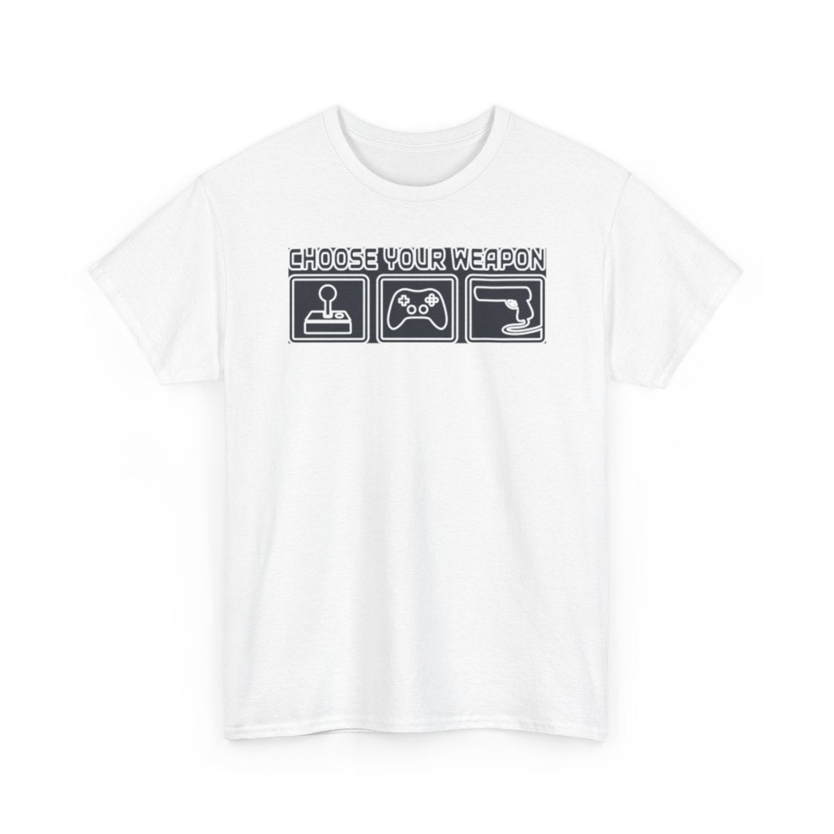 Choose Your Weapon Trio T-Shirt — Retro Arcade Gamer Tee