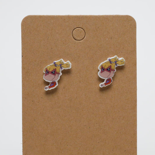 Cool Angelica Rugrats Acrylic Stud Earrings