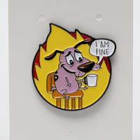 Courage I Am Fine Meme Enamel Pin