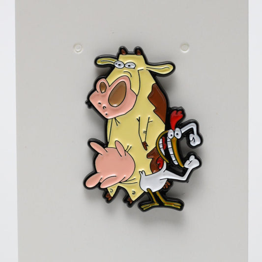 Cow and Chicken Enamel Pin