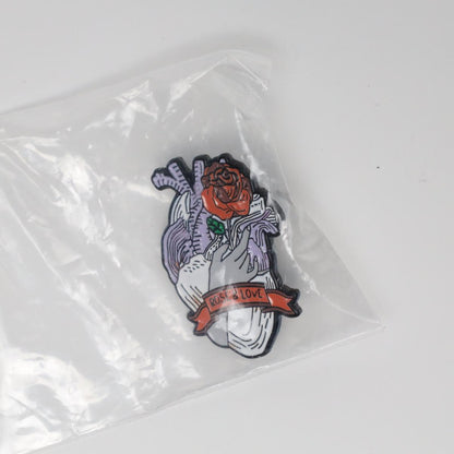 Creative Rose & Love Heart Enamel Label Pin