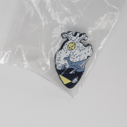 Creative Whale & Sea Heart Enamel Label Pin