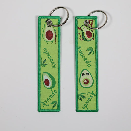 Cute Avocado Embroidered Keychain