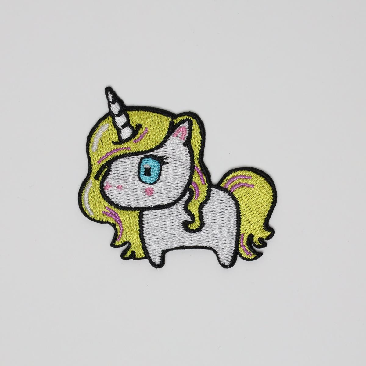 Cute Blonde Unicorn Embroidered Iron On Patch
