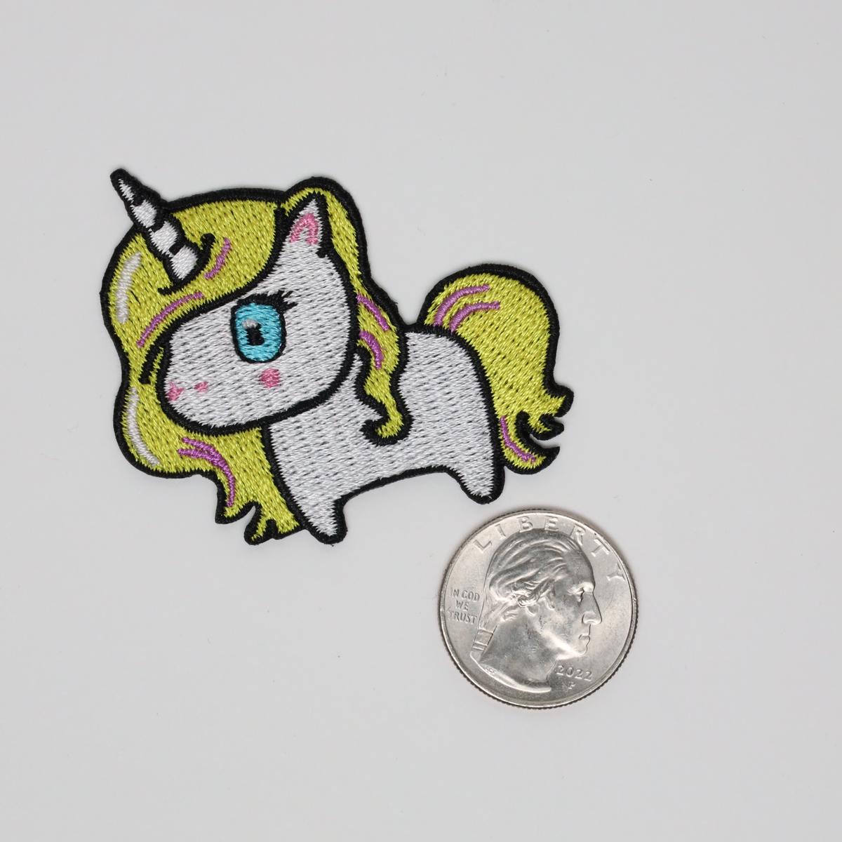 Cute Blonde Unicorn Embroidered Iron On Patch
