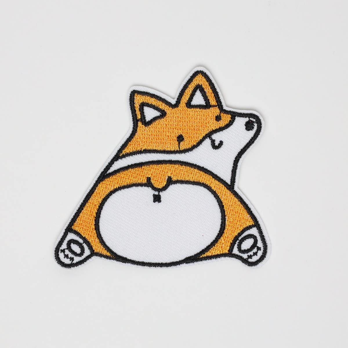 Cute Corgi Butt Embroidered Iron On Patch