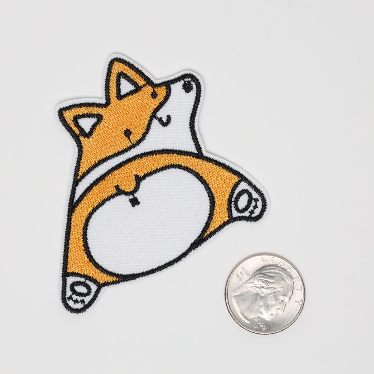 Cute Corgi Butt Embroidered Iron On Patch