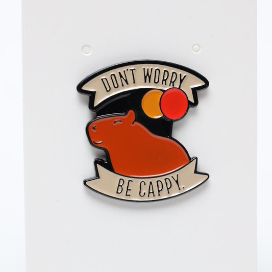 Don’t Worry Be Cappy Pun Enamel Pin