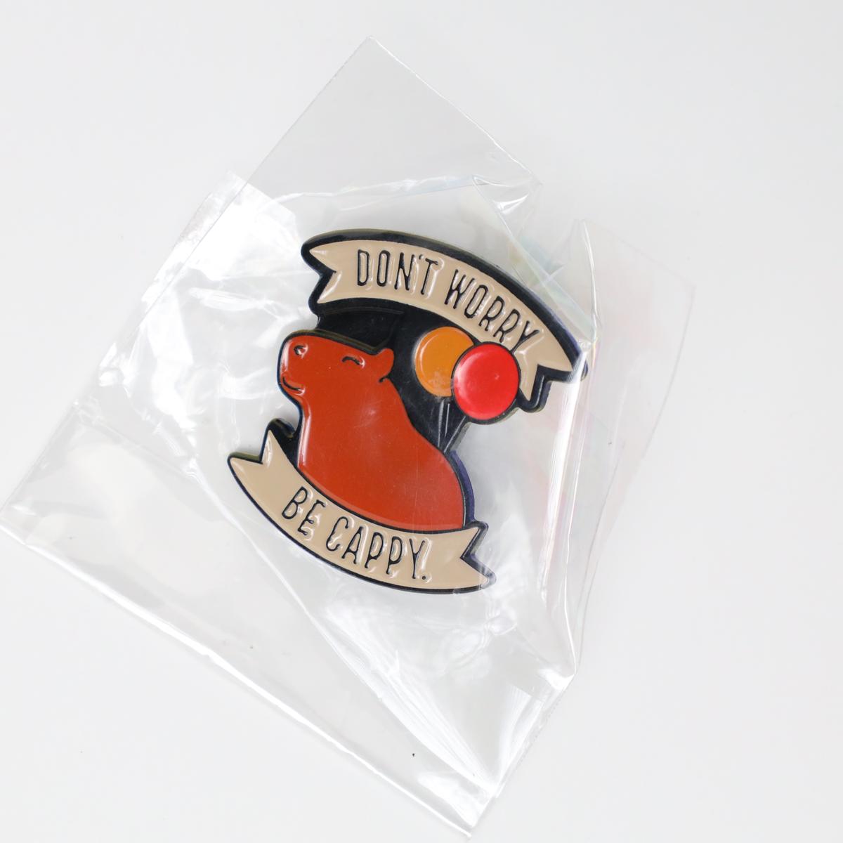 Don’t Worry Be Cappy Pun Enamel Pin