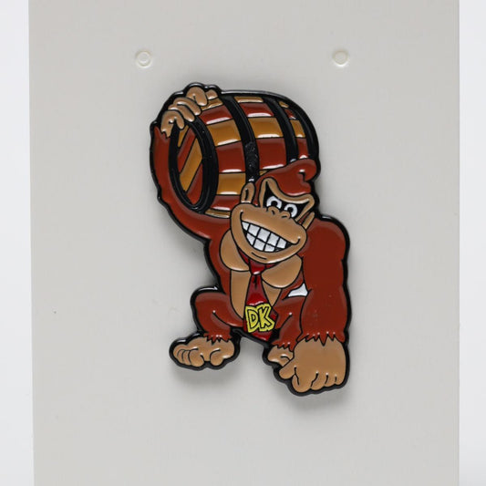 Donkey Kong with Barrel Enamel Pin