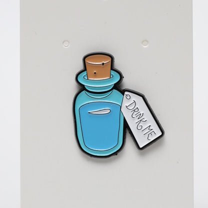 Drink Me Alice in Wonderland Enamel Pin