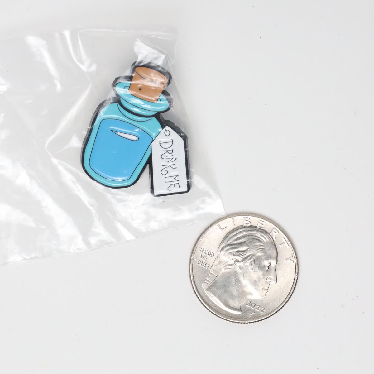 Drink Me Alice in Wonderland Enamel Pin