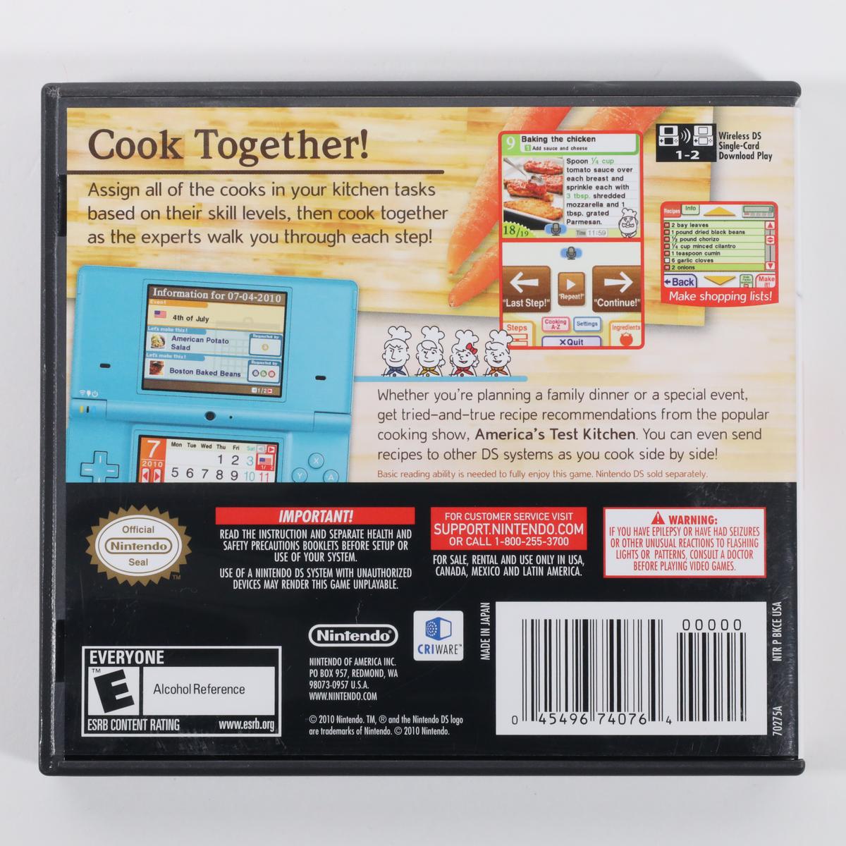 America's Test Kitchen: Let's Get Cooking - Nintendo DS (Complete / Good)