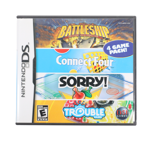 Battleship/Connect Four/Sorry!/Trouble - Nintendo DS (Complete / Poor)