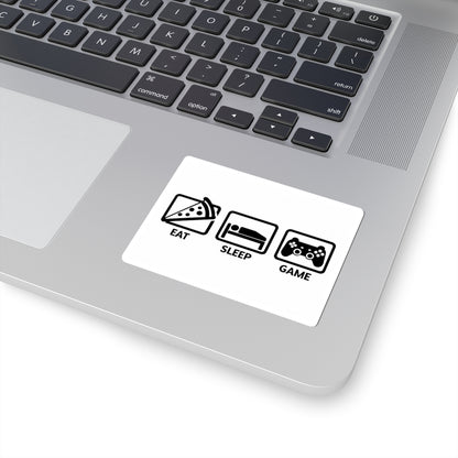 Eat Sleep Game Sticker — Funny Gamer Lifestyle Vinyl Sticker