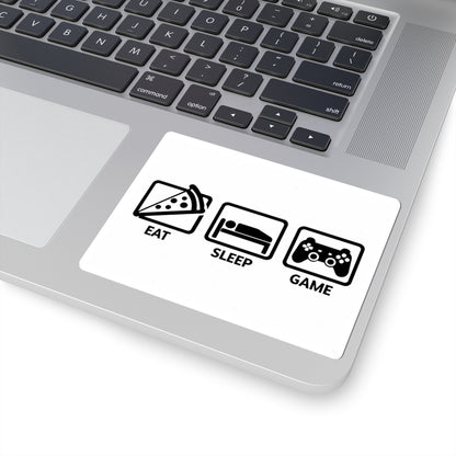 Eat Sleep Game Sticker — Funny Gamer Lifestyle Vinyl Sticker