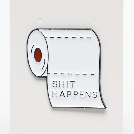 Funny *Poop* Happens Toilet Paper Enamel Label Pin