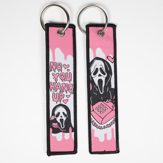 Funny "No You Hang Up" Scream Embroidered Keychain