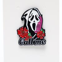 Funny Scream Call Me Enamel Pin