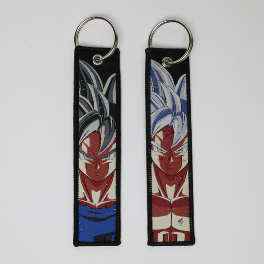 Goku Super Saiyan White Dragon Ball Z Embroidered Keychain