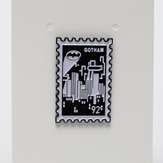 Gotham Old School Postage Stamp Enamel Pin