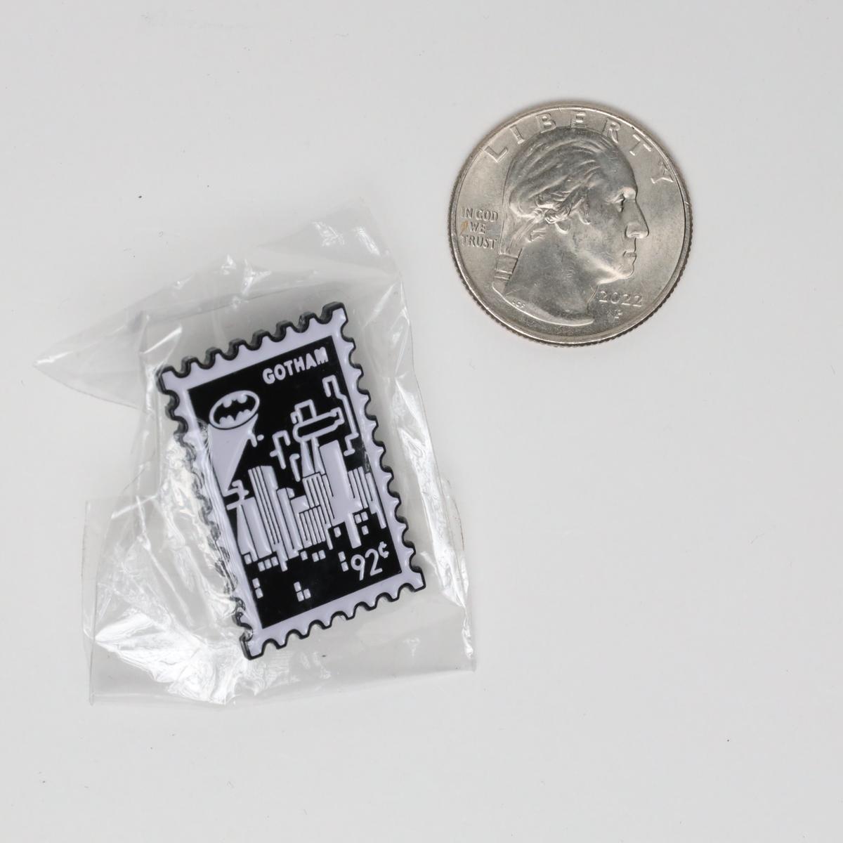 Gotham Old School Postage Stamp Enamel Pin