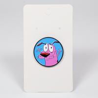 Happy Waving Courage The Cowardly Dog Circle Enamel Pin