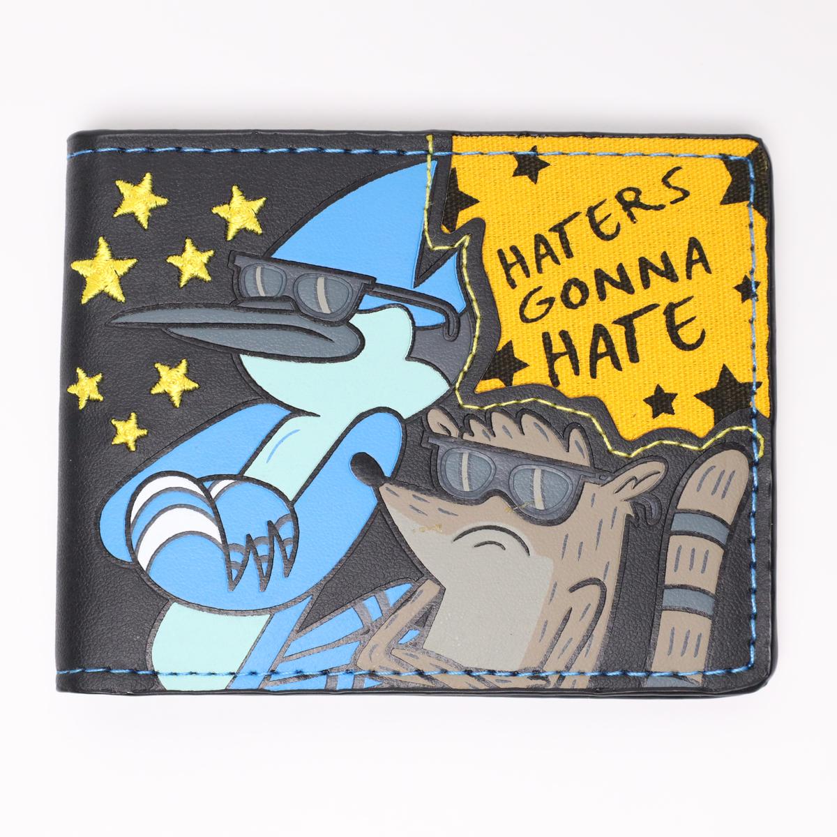 Haters Gonna Hate Regular Show Mordecai and Rigby Embroidered Bifold Wallet